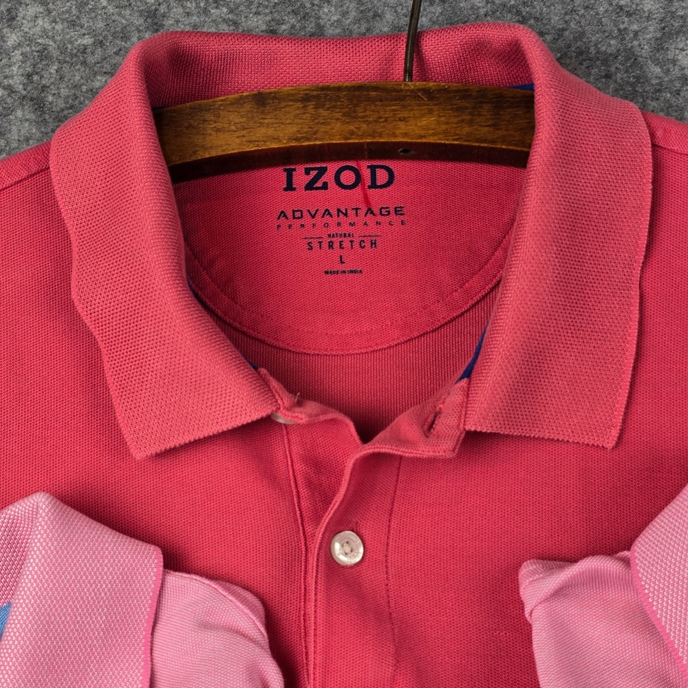 Lot of 3 IZOD Advantage Performance Natural Stretch Polo Shirts Mens Large Pink - Picture 2 of 12